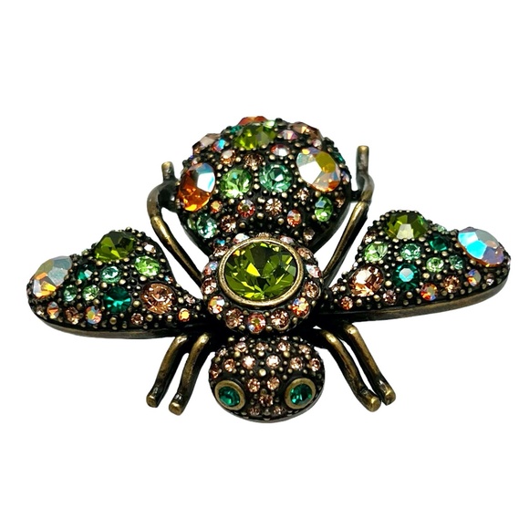 VINTAGE JOAN RIVERS CRYSTAL CRITTERS PRISMATIC LARGE BEE BROOCH - MISSING PIN - Picture 2 of 14